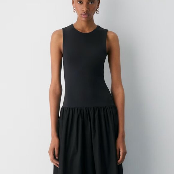 NWT Aritzia BABATON Worldly Poplin Dress Black XL - Picture 2 of 7
